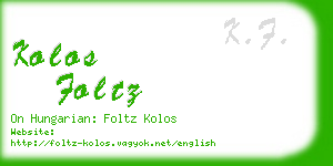 kolos foltz business card